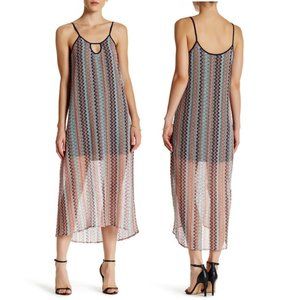 🔴 Rainbow Crochet Maxi Dress